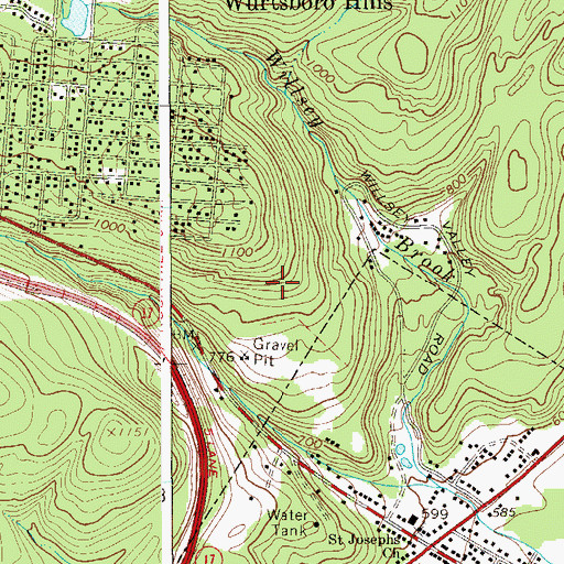 Topographic Map of Town of Mamakating, NY