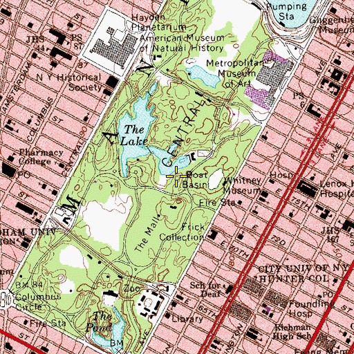 Topographic Map of Borough of Manhattan, NY