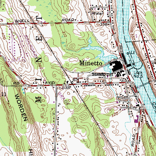 Topographic Map of Town of Minetto, NY
