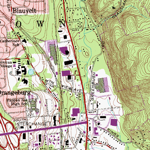 Topographic Map of Town of Orangetown, NY