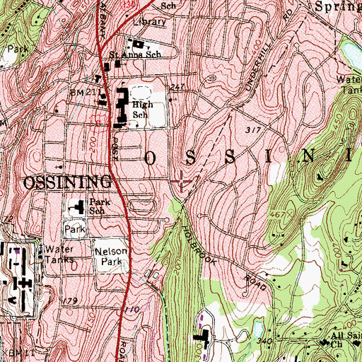 Topographic Map of Town of Ossining, NY