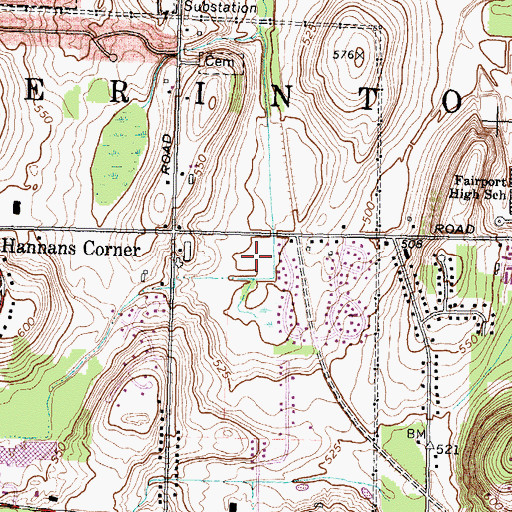 Topographic Map of Town of Perinton, NY