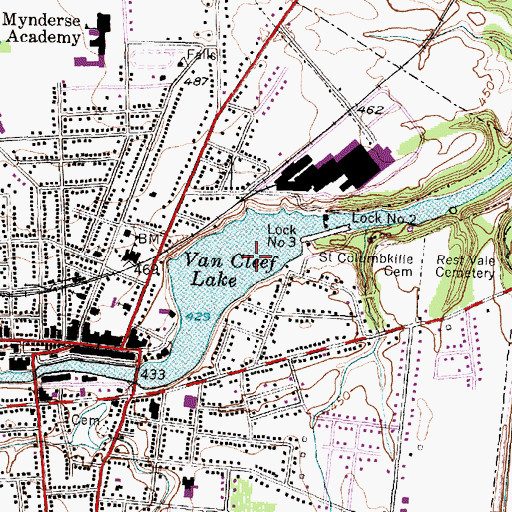 Topographic Map of Town of Seneca Falls, NY