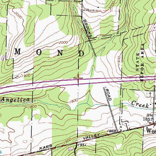 Topographic Map of Town of West Almond, NY