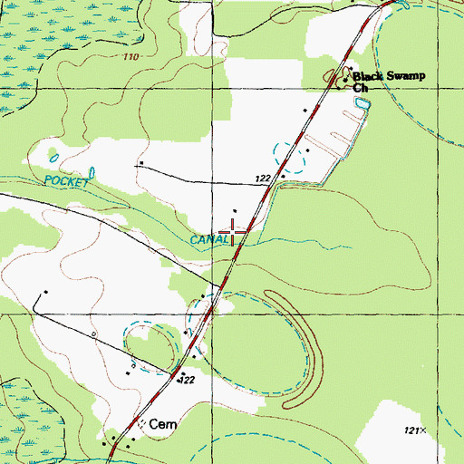 Topographic Map of Allen Pocket Canal, NC