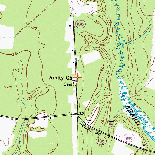 Topographic Map of Amity Church, NC