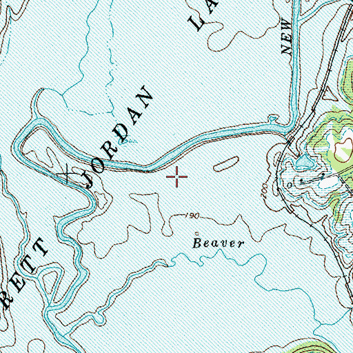 Topographic Map of B Everett Jordan Lake, NC