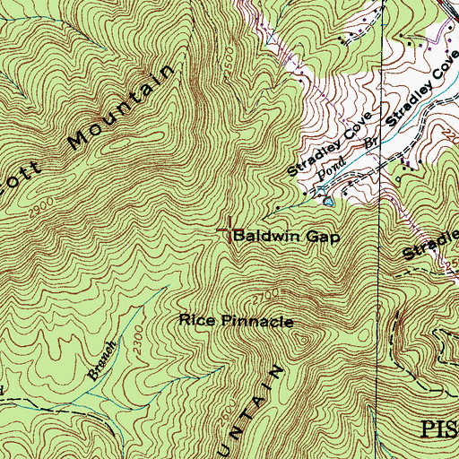 Topographic Map of Baldwin Gap, NC