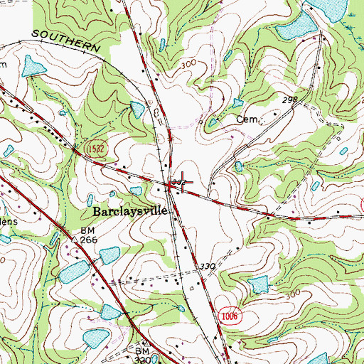 Topographic Map of Barclaysville, NC