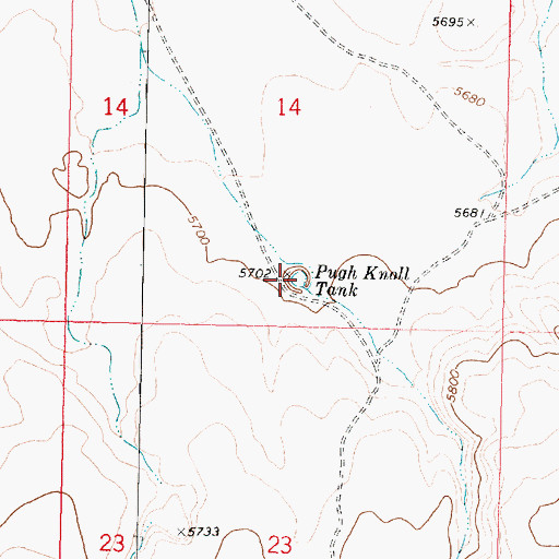 Topographic Map of Pugh Knoll Tank, AZ