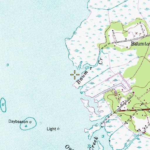 Topographic Map of Baum Creek, NC