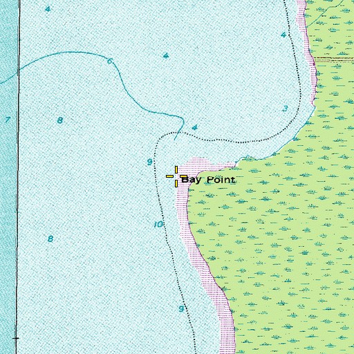 Topographic Map of Bay Point, NC