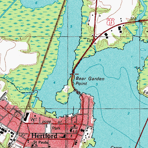 Topographic Map of Bear Garden Point, NC
