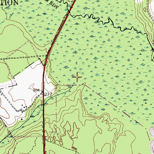 Topographic Map of Beaver Dam Creek, NC