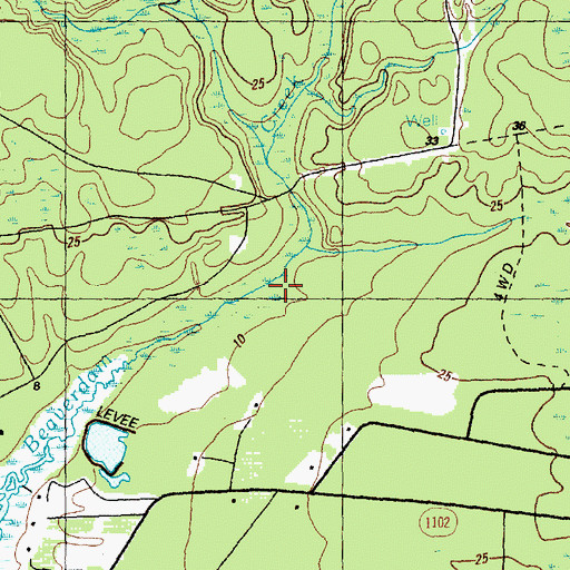 Topographic Map of Beaverdam Swamp, NC