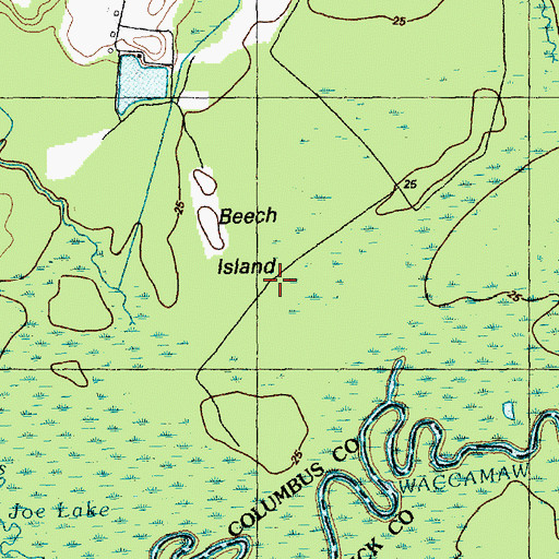Topographic Map of Beech Island, NC