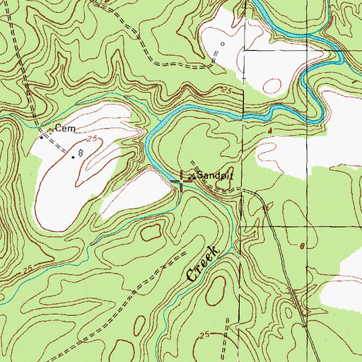 Topographic Map of Bells Branch, NC
