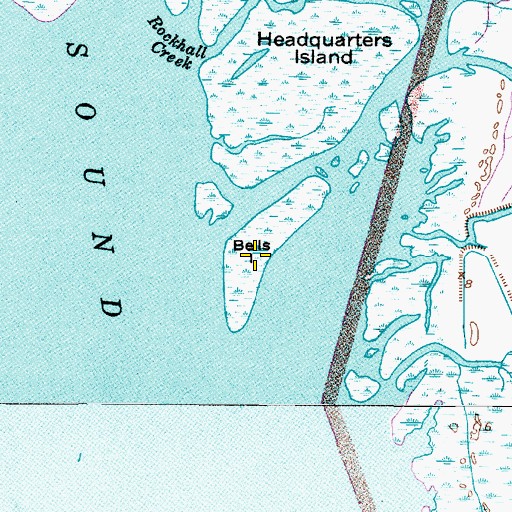 Topographic Map of Bells Island, NC