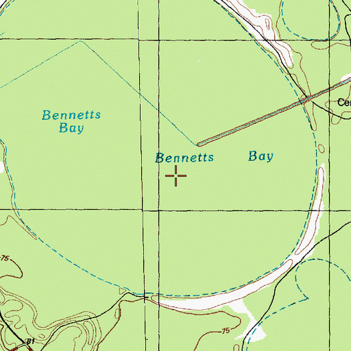 Topographic Map of Bennetts Bay, NC