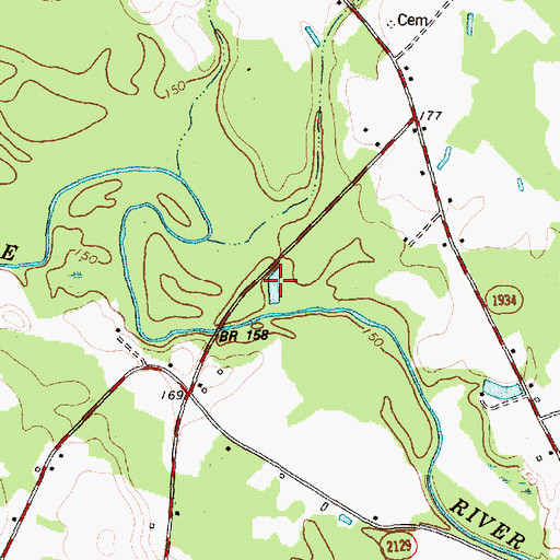 Topographic Map of Lake Benson, NC