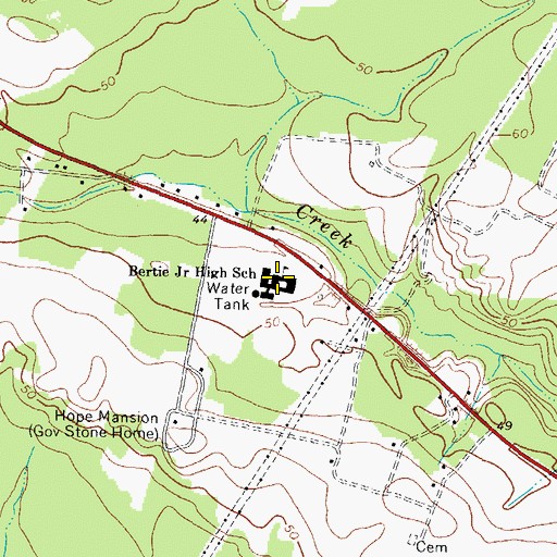 Topographic Map of Bertie Junior High School, NC