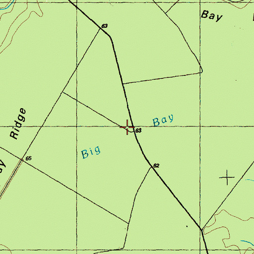 Topographic Map of Big Bay, NC