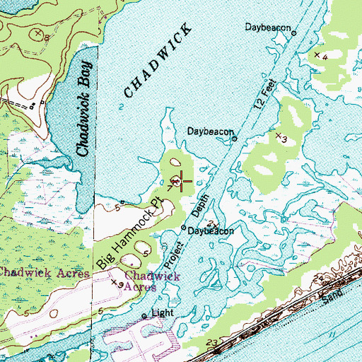 Topographic Map of Big Hammock Point, NC