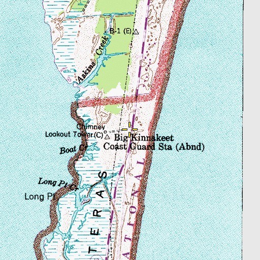 Topographic Map of Big Kinnakeet Coast Guard Station (historical), NC