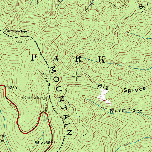Topographic Map of Big Spruce Ridge, NC
