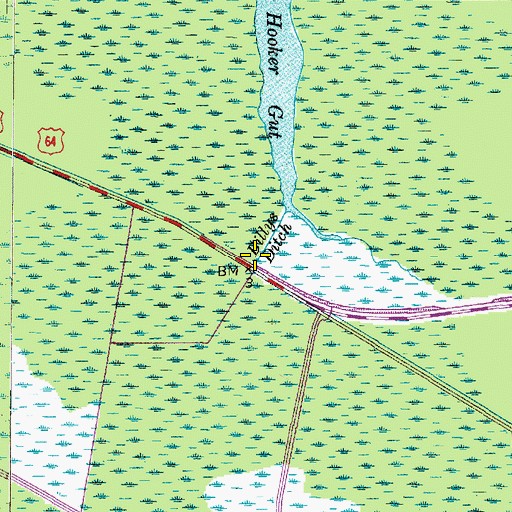 Topographic Map of Billys Ditch, NC