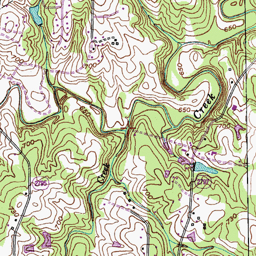 Topographic Map of Blackwood Creek, NC