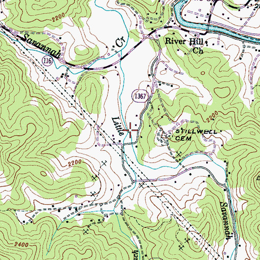 Topographic Map of Blake Branch, NC