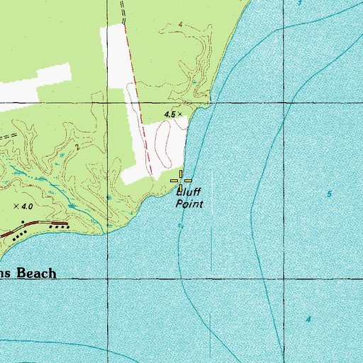 Topographic Map of Bluff Point, NC