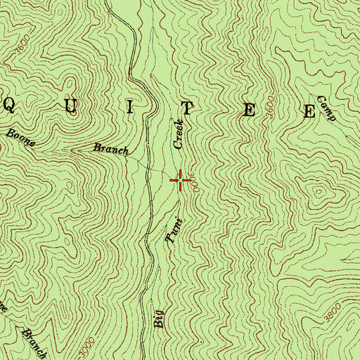 Topographic Map of Boone Branch, NC