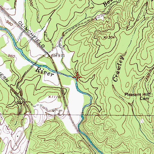 Topographic Map of Box Creek, NC