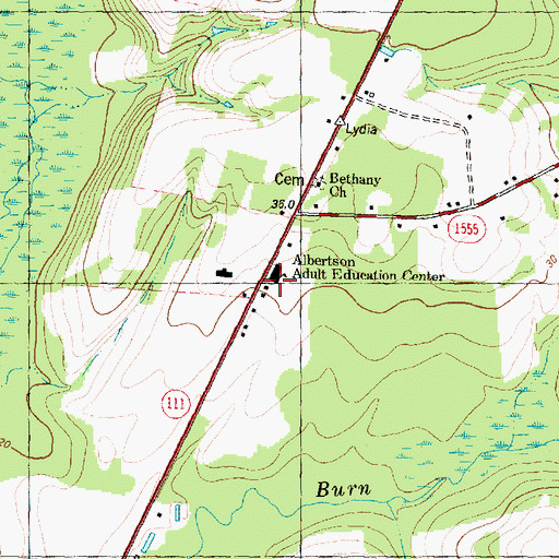 Topographic Map of Branch School, NC
