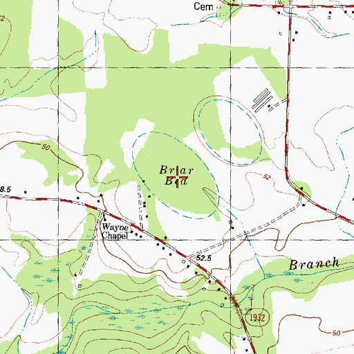 Topographic Map of Briar Bed, NC