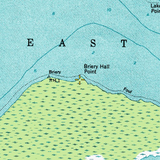Topographic Map of Briery Hall Point, NC