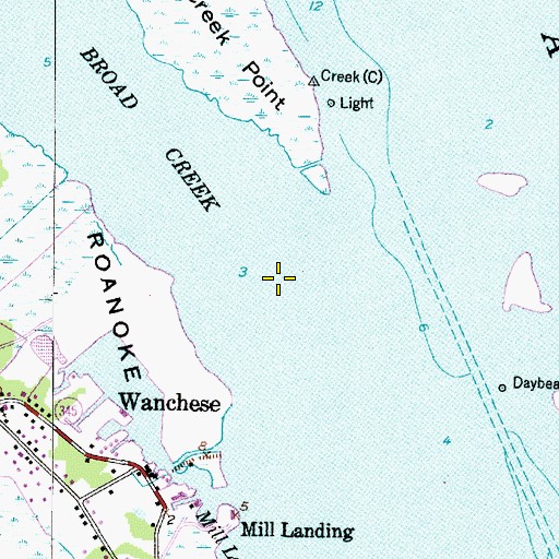 Topographic Map of Broad Creek, NC