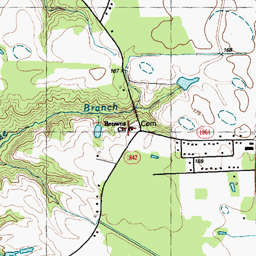 Topographic Map of Browns Church, NC