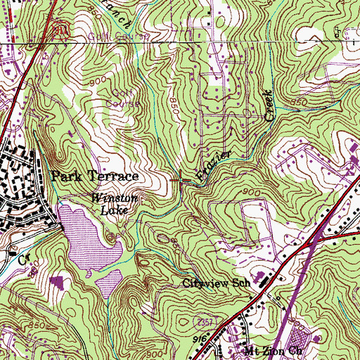 Topographic Map of Brushy Fork Branch, NC