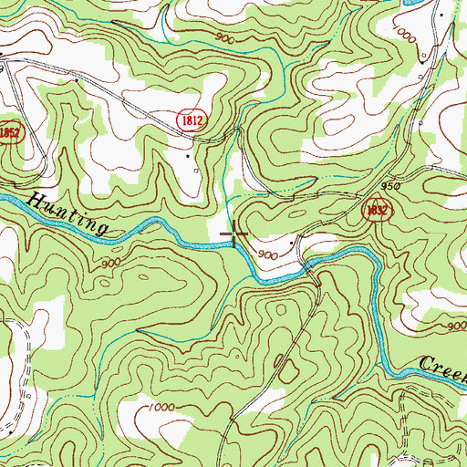 Topographic Map of Buck Shoals Branch, NC