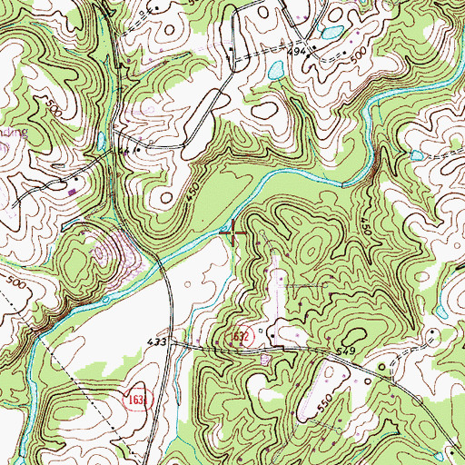 Topographic Map of Bull Branch, NC