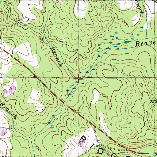 Topographic Map of Butler Branch, NC