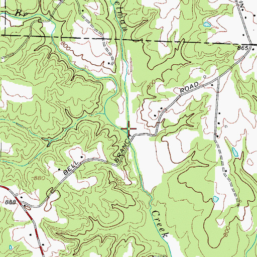 Topographic Map of Cain Mill Branch, NC