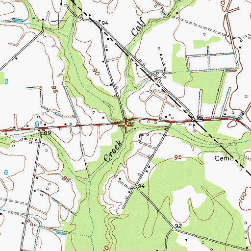 Topographic Map of Calf Ford Branch, NC