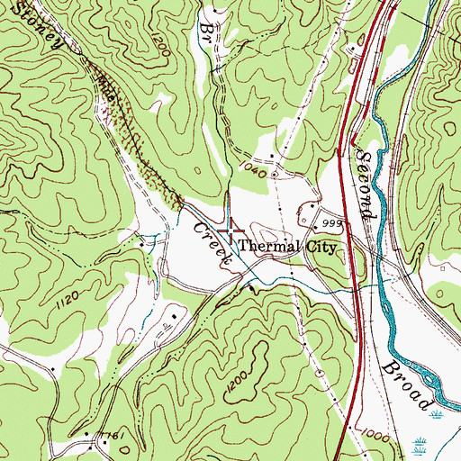 Topographic Map of California Branch, NC