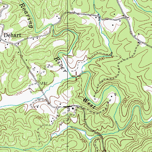 Topographic Map of Cane Creek, NC