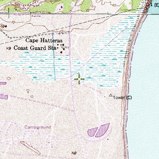 Topographic Map of Cape Hatteras National Seashore, NC