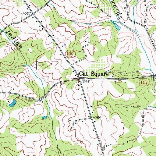 Topographic Map of Cat Square, NC